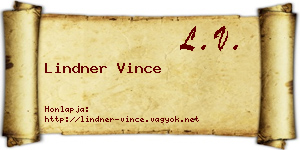 Lindner Vince névjegykártya